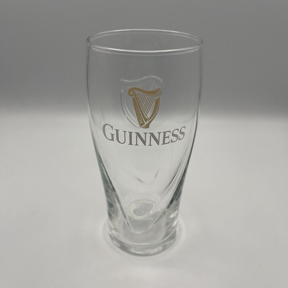 Guinness Beer Pub Glass w/ Harp Brewed in Dublin Ireland Stout Gravity/Tulip